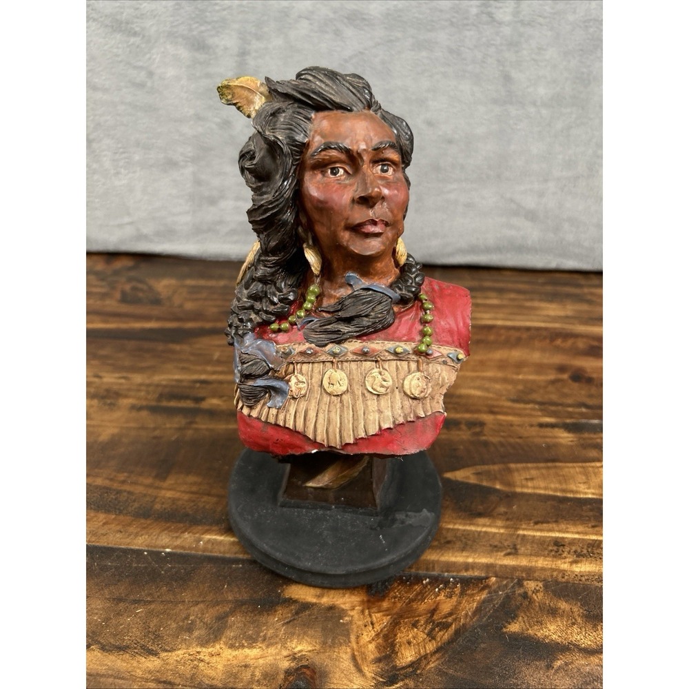 Native American Folk Art Bust 8.5"Beautiful Detail